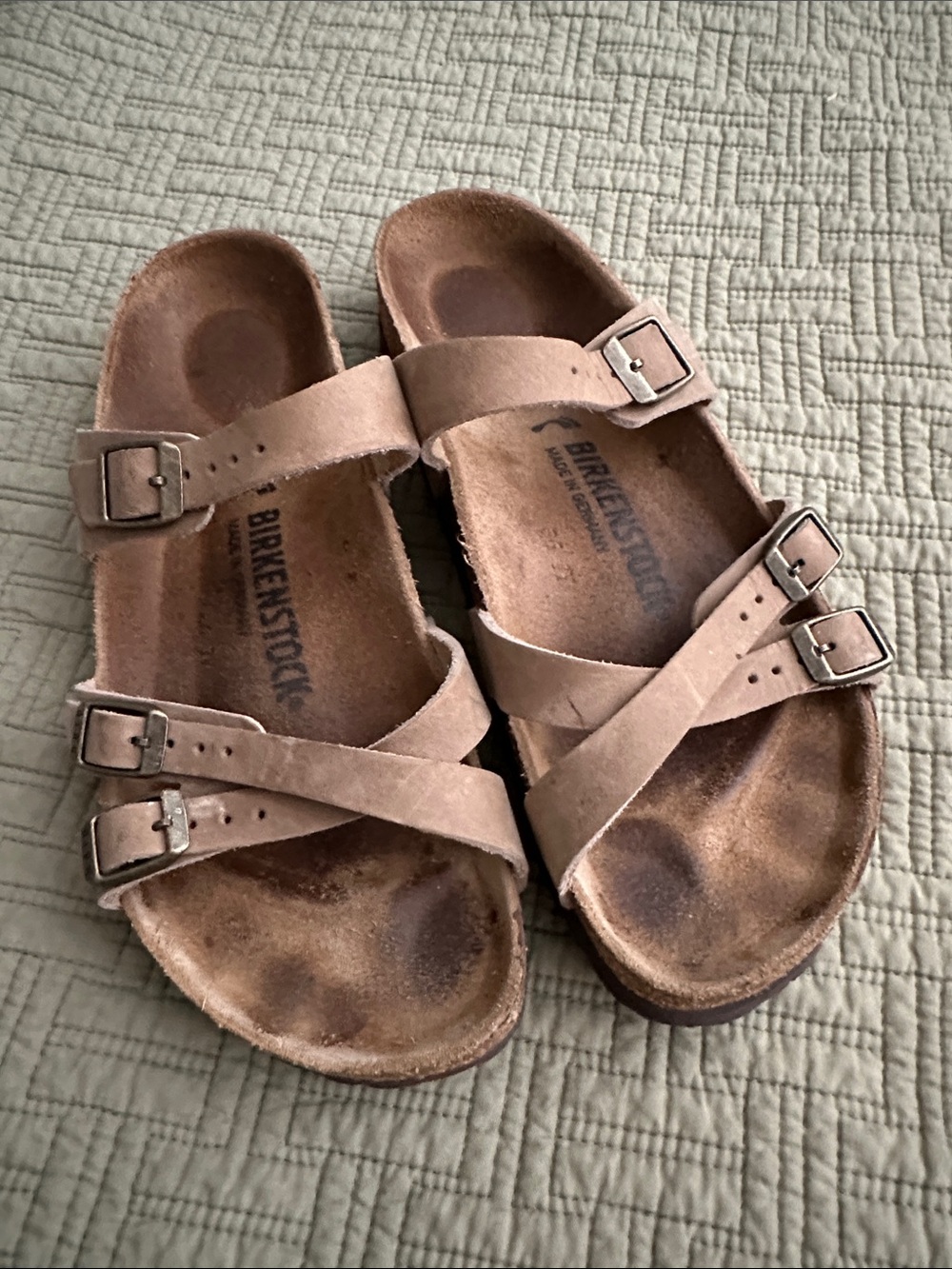 Birkenstock Franca Suede Double-Buckle Crossover Sandals